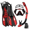 Premium 3-in-1 Snorkeling Set with Panoramic Mask, Dry Snorkel, and Adjustable Fins