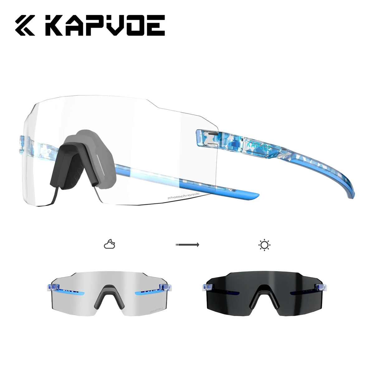TR90 Photochromic Running Sunglasses with UV400 Protection
