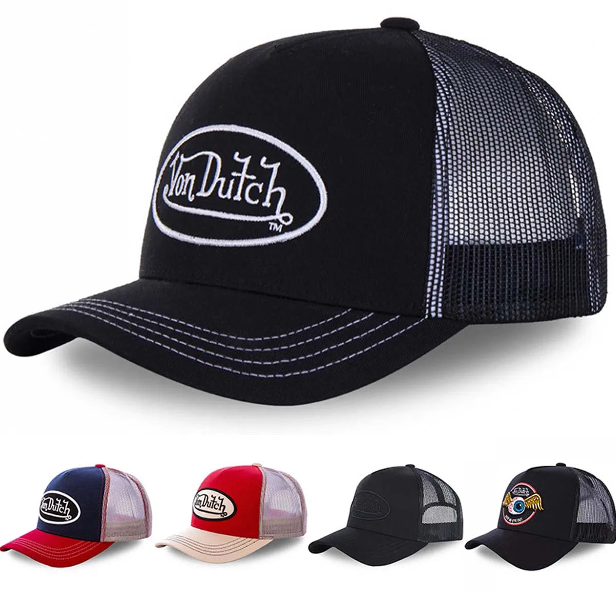 Embroidered Mesh Trucker Baseball Cap