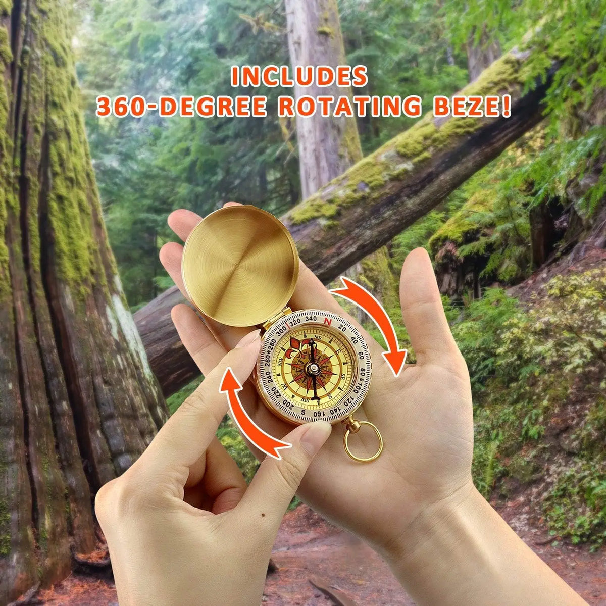 Vintage Brass Compass for Outdoor Navigation