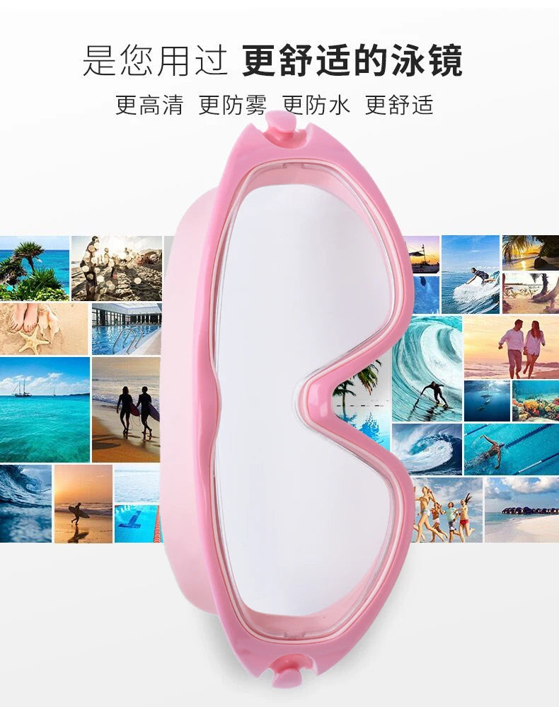Wide-Frame Anti-Fog Swimming Goggles with Earplugs