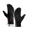 A pair of black touchscreen gloves shown against a white background.