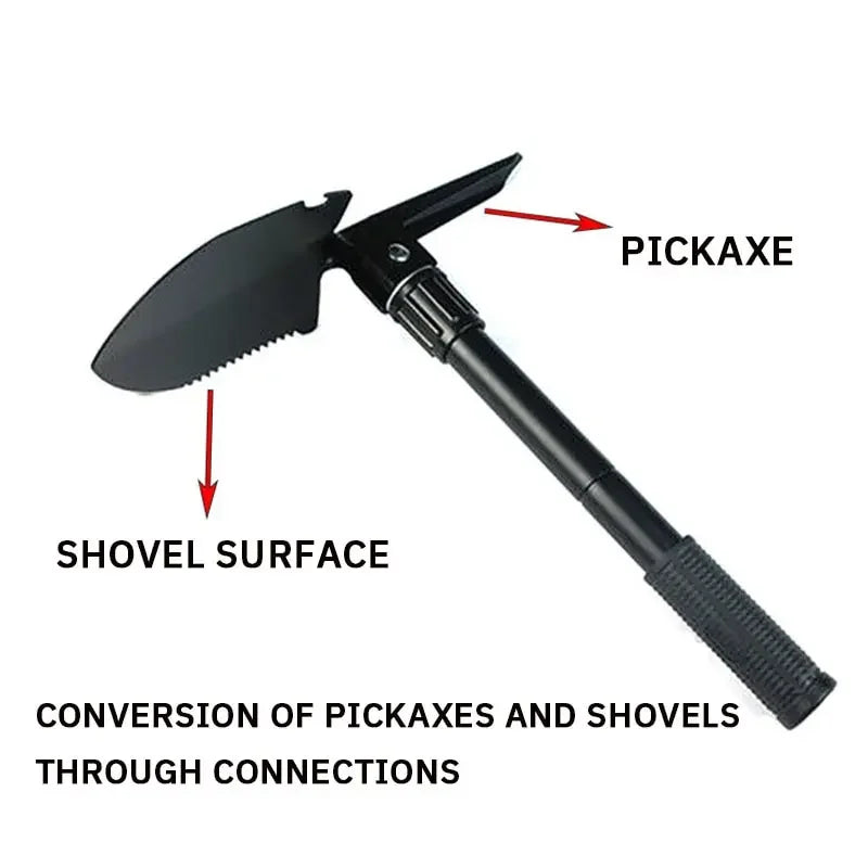 Multifunctional Folding Camping Shovel with Pickaxe and Saw