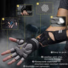 Close-up of black cycling gloves demonstrating features like anti-slip grip and honeycomb structure.