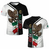 A black and white men's t-shirt featuring a graphic of an eagle and the word Mexico