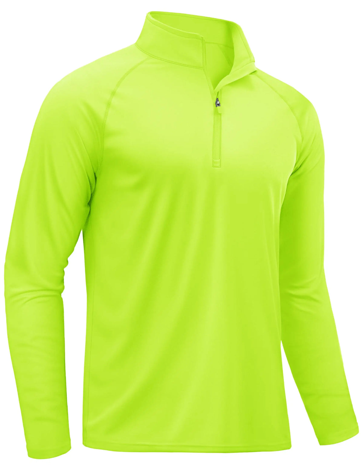 A bright lime green men's lightweight UV protection long sleeve shirt.
