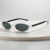Retro Oval Sunglasses with Slim Metal Frame
