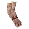 Ein Paar beige-braun gemusterte Cooling-Armschuhe für Sport und Outdoor-Aktivitäten.