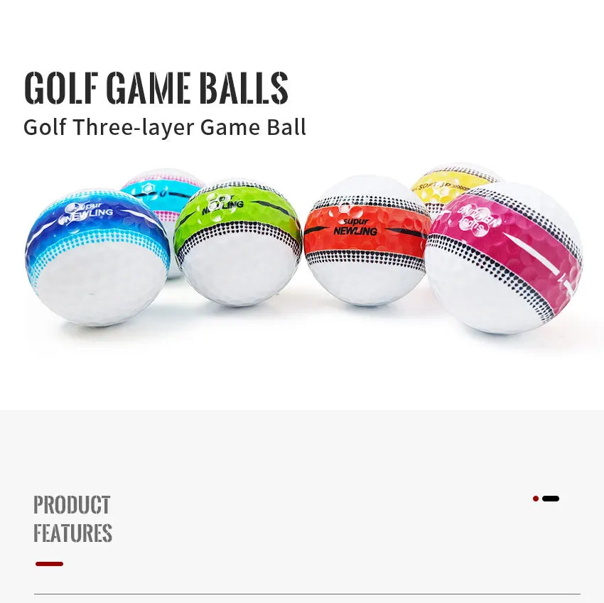 Premium Three-Layer Distance Golf Balls (6-Pack)
