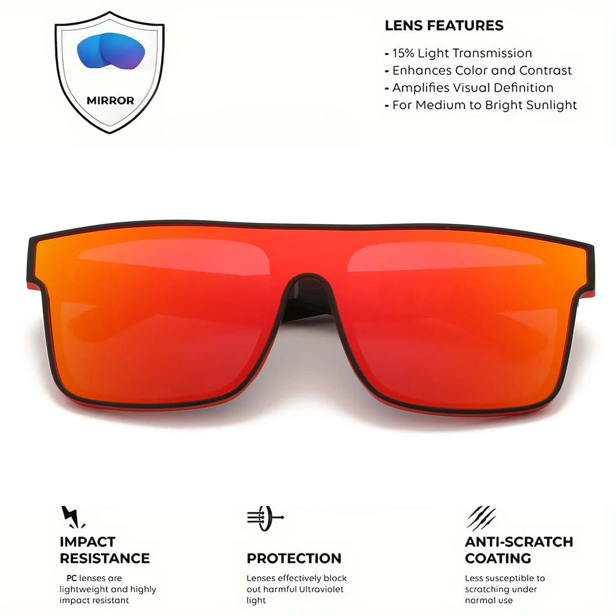 Classic Square Sunglasses with UV400 Protection