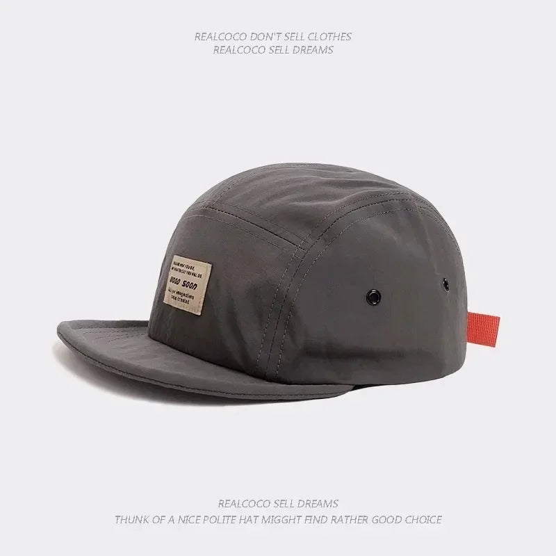 Quick-Dry 5-Panel Baseball Cap with Adjustable Strap
