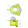 A bright yellow high visibility reflective safety neck shield hat shown in a side view and top-down view.