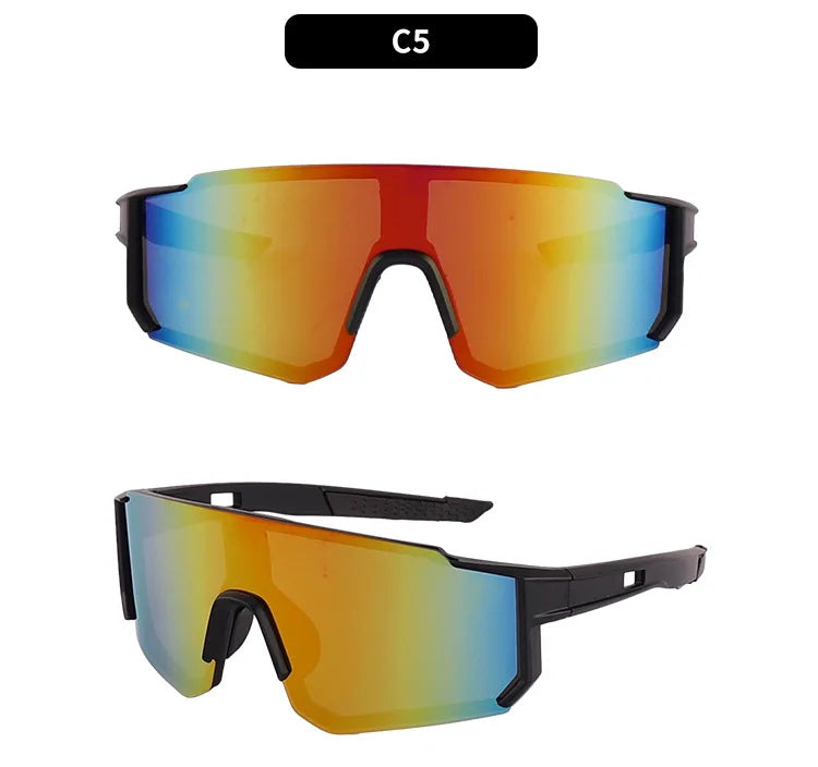 UV400 Cycling Sunglasses with Blue Mirror Lens