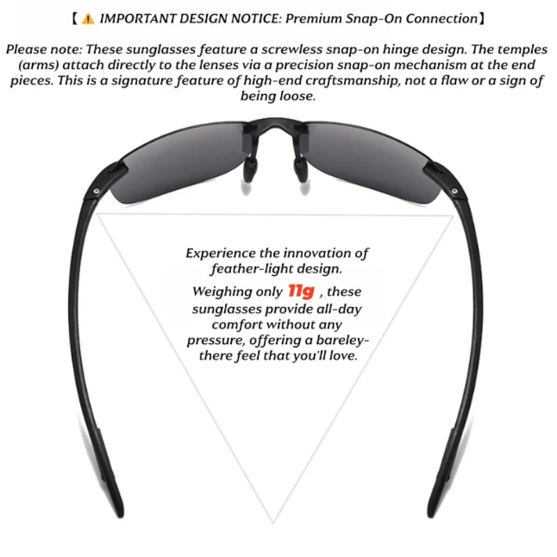 Ultra-Light TR90 Frameless Polarized Sunglasses