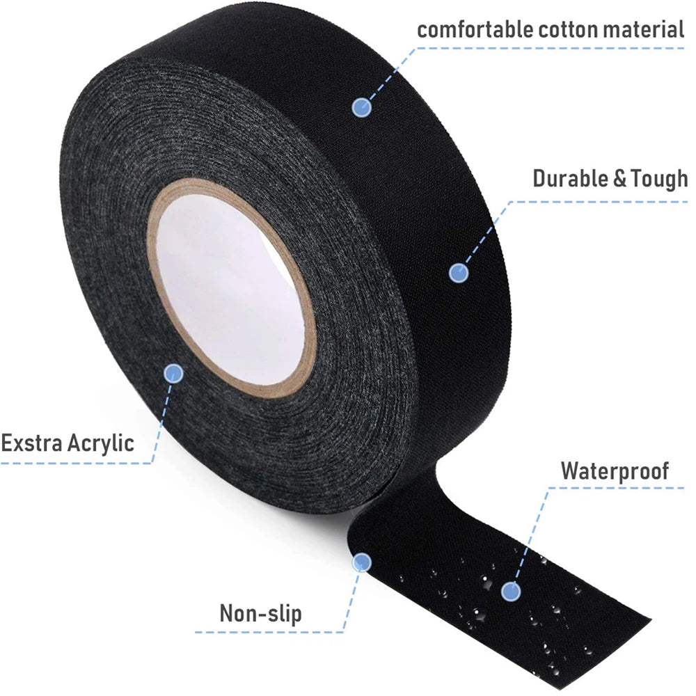 Rolle schwarzer Griffband mit bequemer Baumwollmaterial, strapazierfähiger Konstruktion, extra Acryl und rutschfesten Eigensc