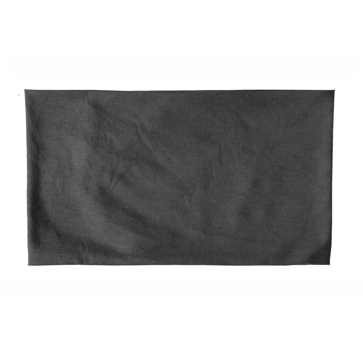 A dark gray fabric headband for hair and sports.