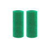 A pair of green dual sports wristbands designed for sweat absorption.