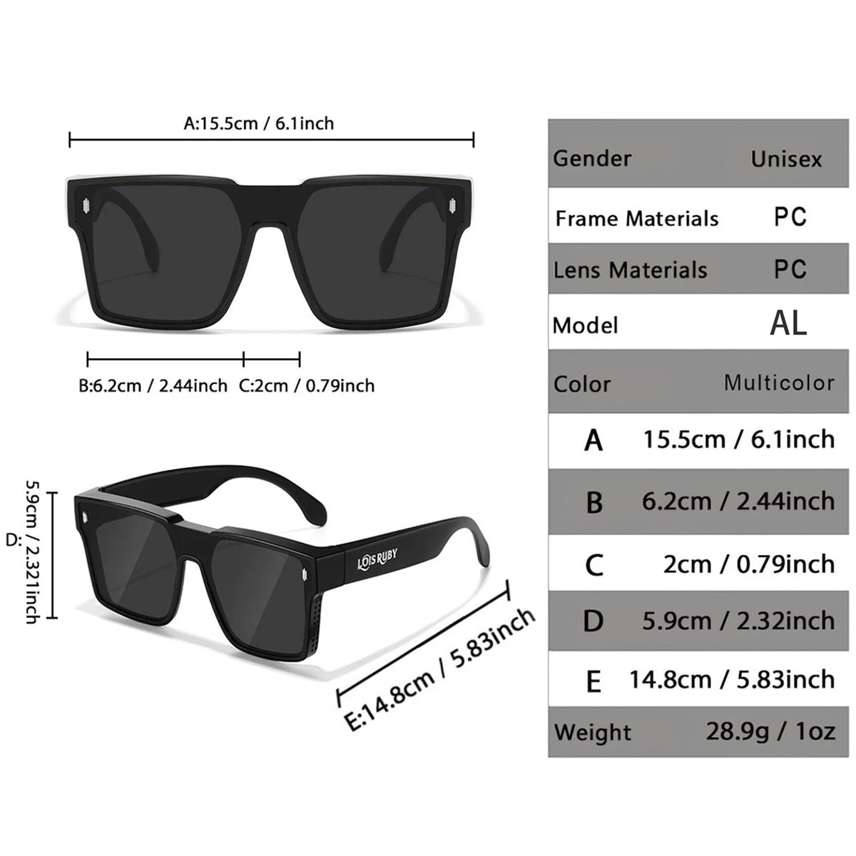 UV400 Oversized Sunglasses with Protective PU Case