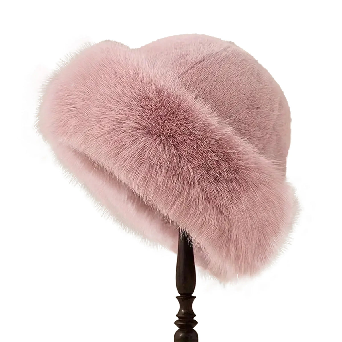 Women's Plush Fur-Trimmed Winter Hat with Ear Protection