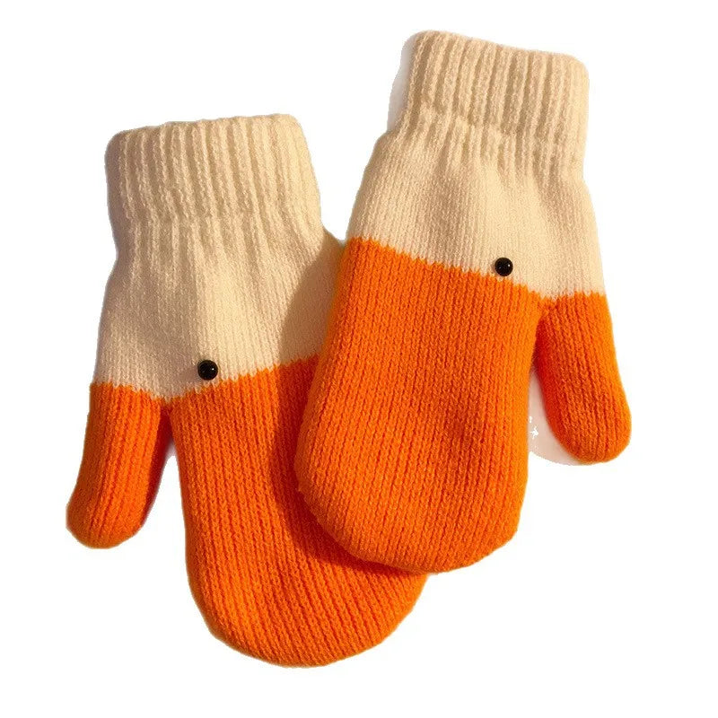 Knit Goose Gloves with Plush Lining