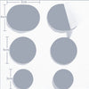A set of self-adhesive shoe repair patches in various sizes, including 5cm, 4cm, and 3cm circles.