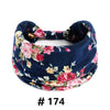 Bandeau en coton extensible bleu marine à motifs floraux, noué en nœud
