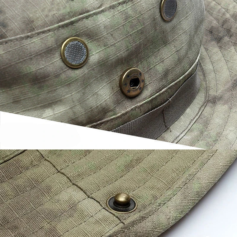 Camouflage Boonie Hat with Attached Face Mask