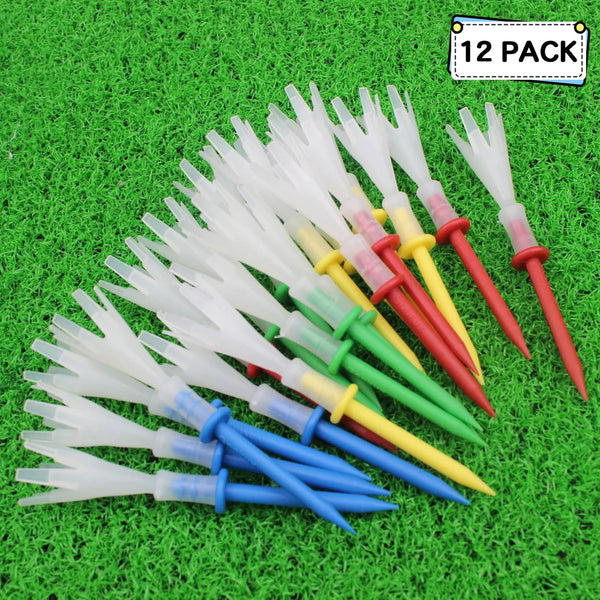 Durable Multi-Color Golf Tees (3.25 Inches, 12-Pack)