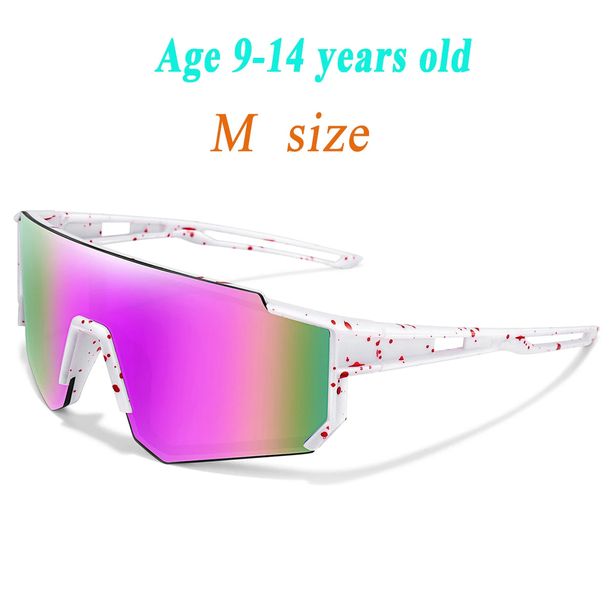 Purple and pink UV protection baseball sunglasses for a child