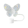 Clear silicone butterfly straw cover designed to fit tumblers