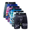 Collection de sous-vêtements boxers pour hommes respirants à motifs et couleurs variées.