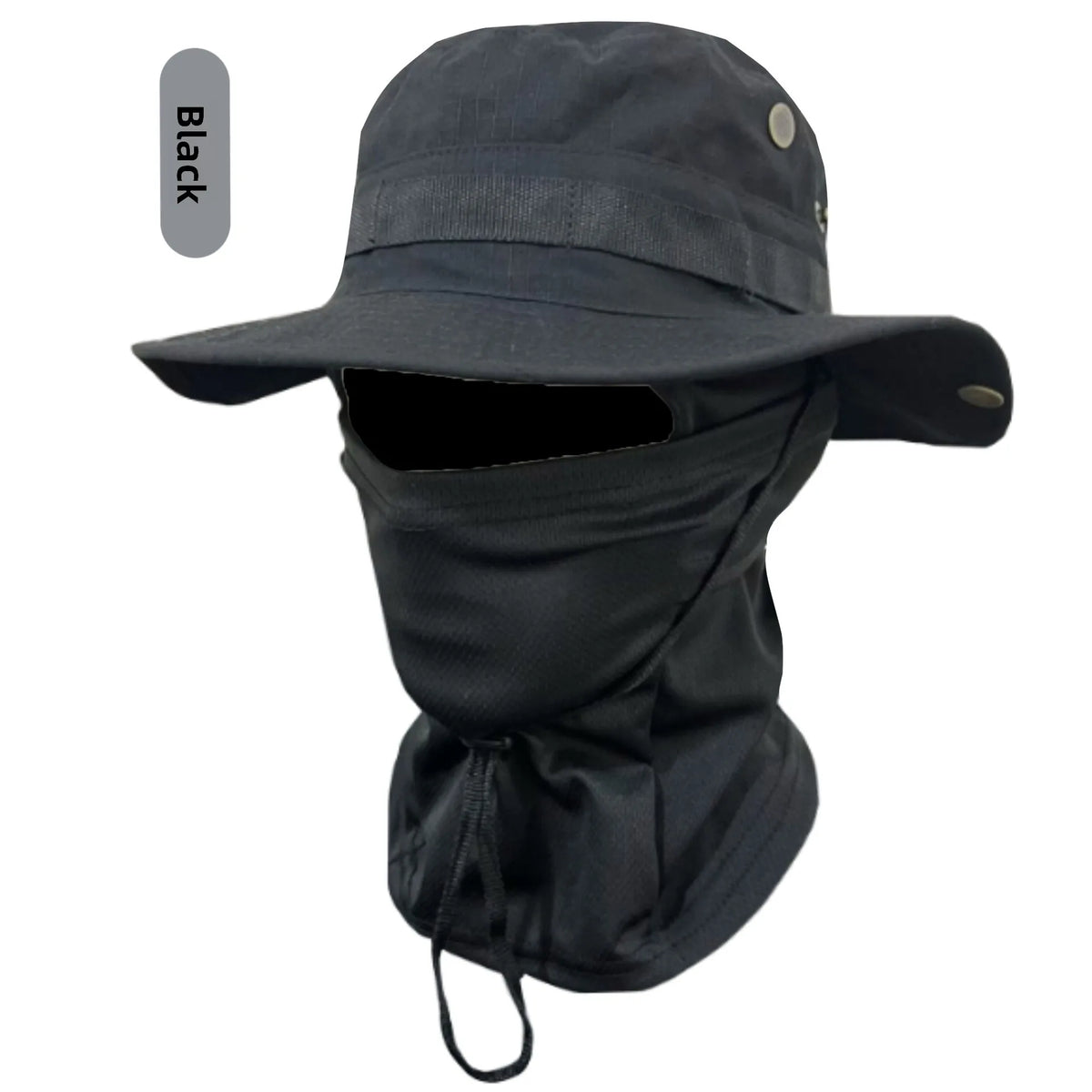 Camouflage Boonie Hat with Attached Face Mask