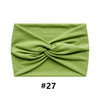 A folded olive green fabric headband or turban shown flat.