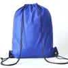 A bright blue drawstring storage bag with black cord and fabric visible.