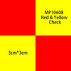 Quadrat, geteilt in vier Quadranten aus Rot und Gelb mit Aufschrift MP10608 Rot & Gelb Check.
