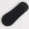 Chaussettes noires en silicone invisible et respirantes pour hommes, vues à plat