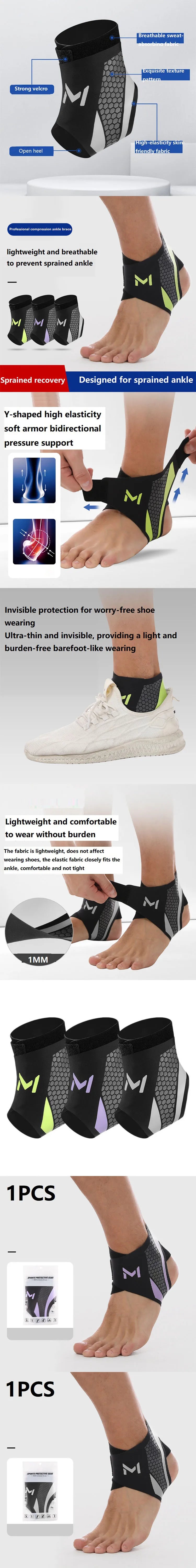 Black ankle protector designed to provide support and protection for the foot and ankle.