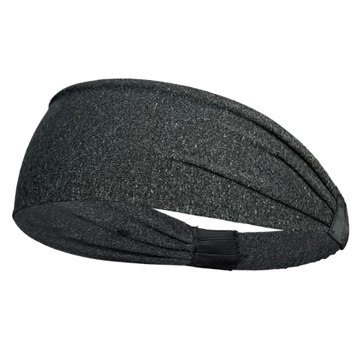 Bandeau de sport élastique noir multi-usage vu de côté.