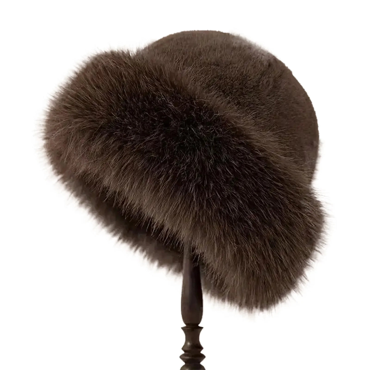 Women's Plush Fur-Trimmed Winter Hat with Ear Protection