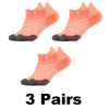 Three pairs of orange performance compression sports socks for ankle protection
