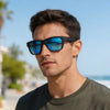 Polarized Retro Square Sunglasses with UV400 Protection