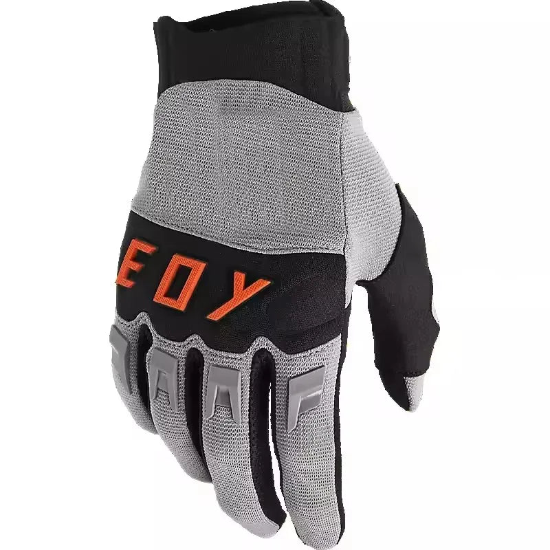 Black and gray heavy duty full finger off-road motorcycle gloves