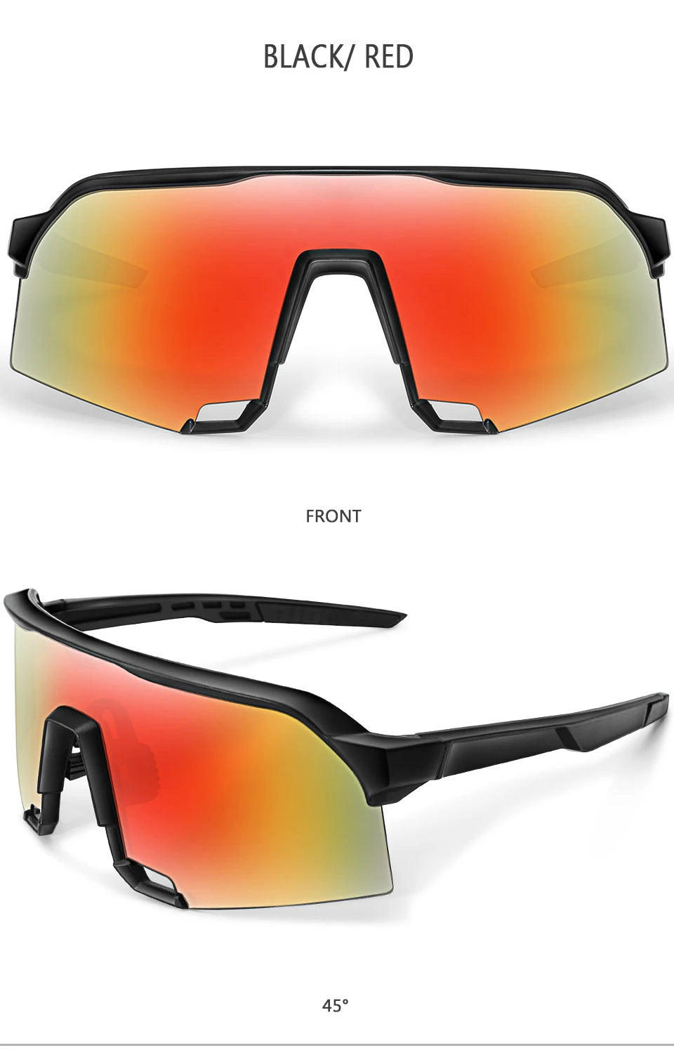 Oversized Windproof Sports Sunglasses with UV400 Protection