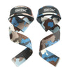 Pair of black and gray gym weightlifting straps for deadlifts