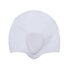 White waterproof silicone swimming cap designed for long hair
