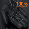 Gants d'hiver en cuir de mouton noir et authentique mouillés.