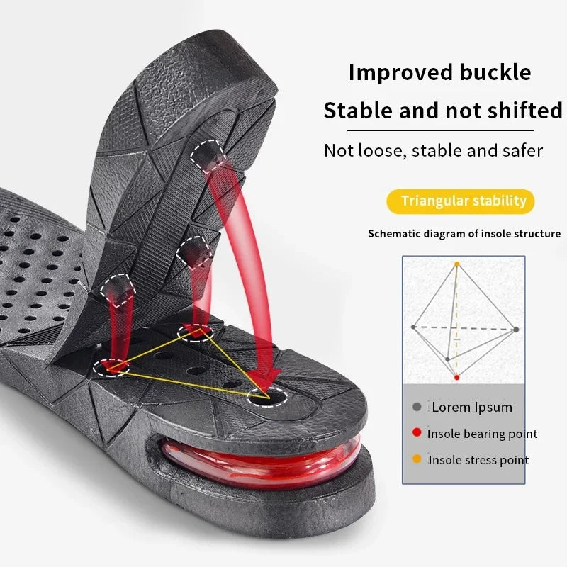 Adjustable Height Increase Insoles with Shock Absorption