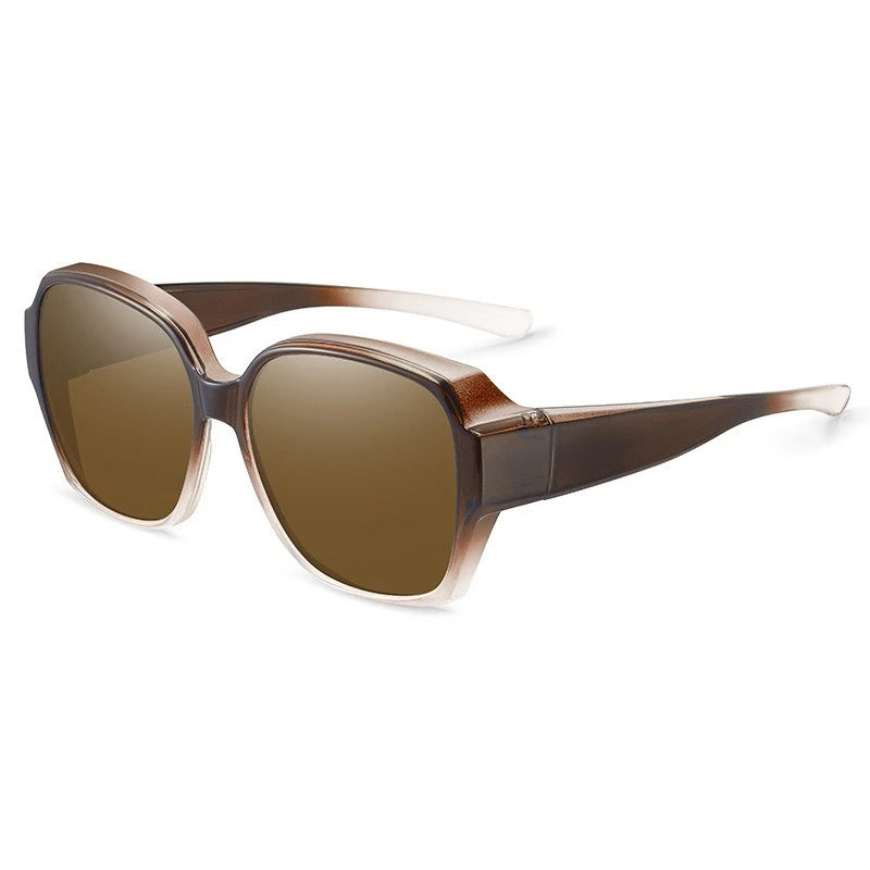 Vintage Oversized UV400 Sunglasses with Fit-Over Design