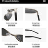 A set of retro oval sunglasses featuring a metal frame and dark lenses shown in various views.