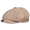 Unisex Linen Newsboy Cap – Retro Octagonal Beret